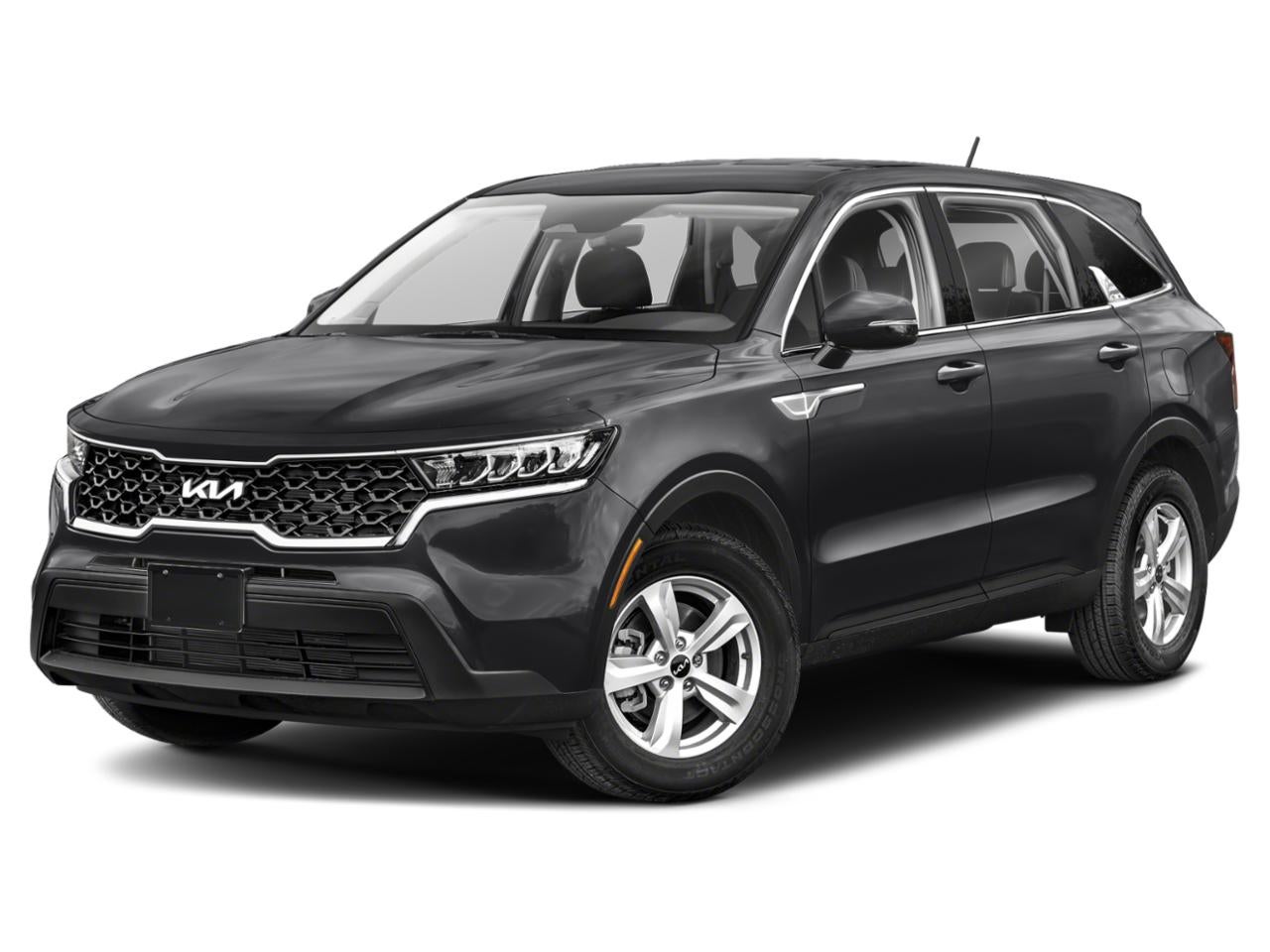 2023 Kia Sorento LX FWD in Ebony Black — front three-quarter view